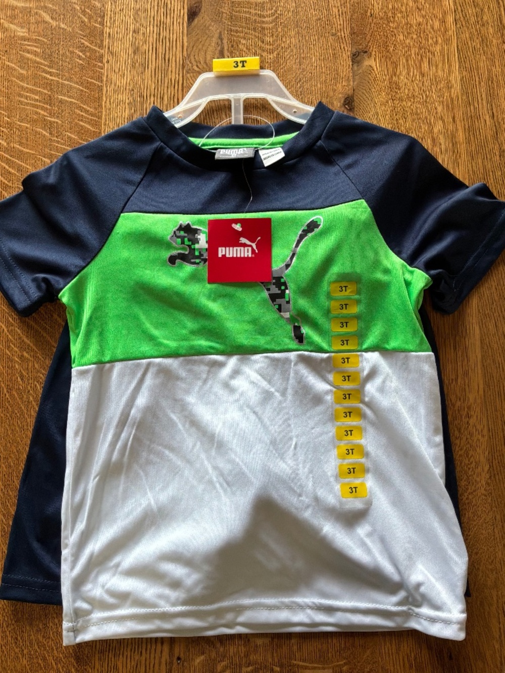 PUMA Toddler Boys Athletic T-Shirt 3T NWT Navy Green White